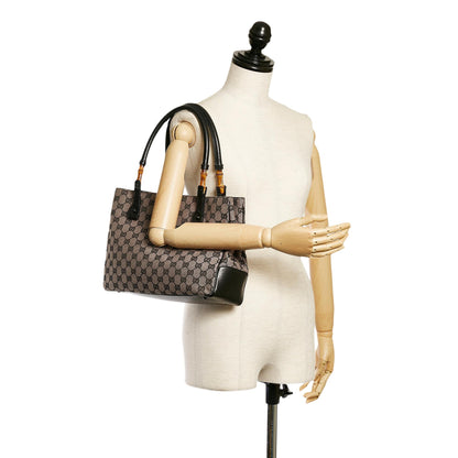 Gucci Bamboo GG Canvas Shoulder Bag (SHG-33007)