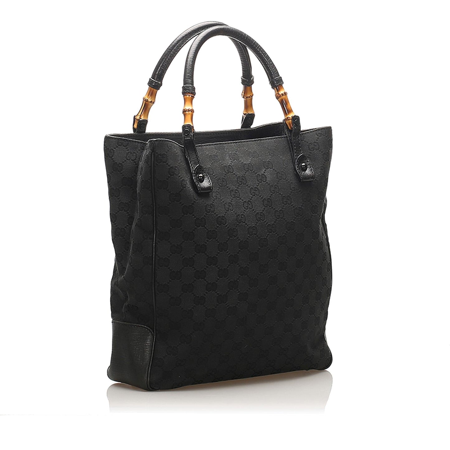 Gucci Bamboo GG Canvas Tote Bag (SHG-14579)