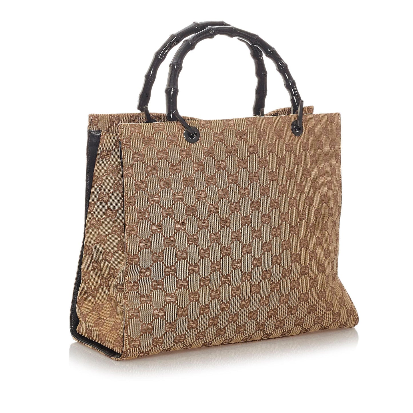 Gucci Bamboo GG Canvas Tote Bag (SHG-27361)