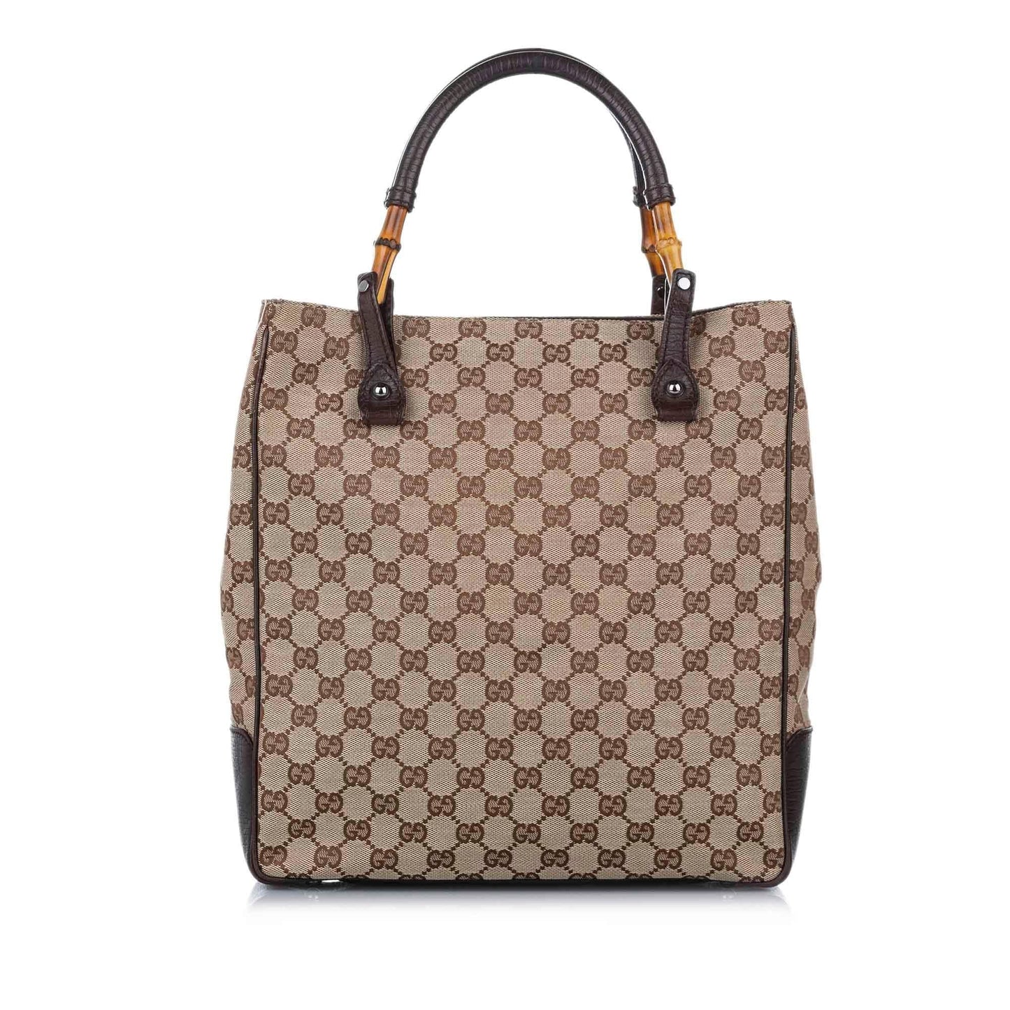 Gucci Bamboo GG Canvas Tote (SHG-17105)