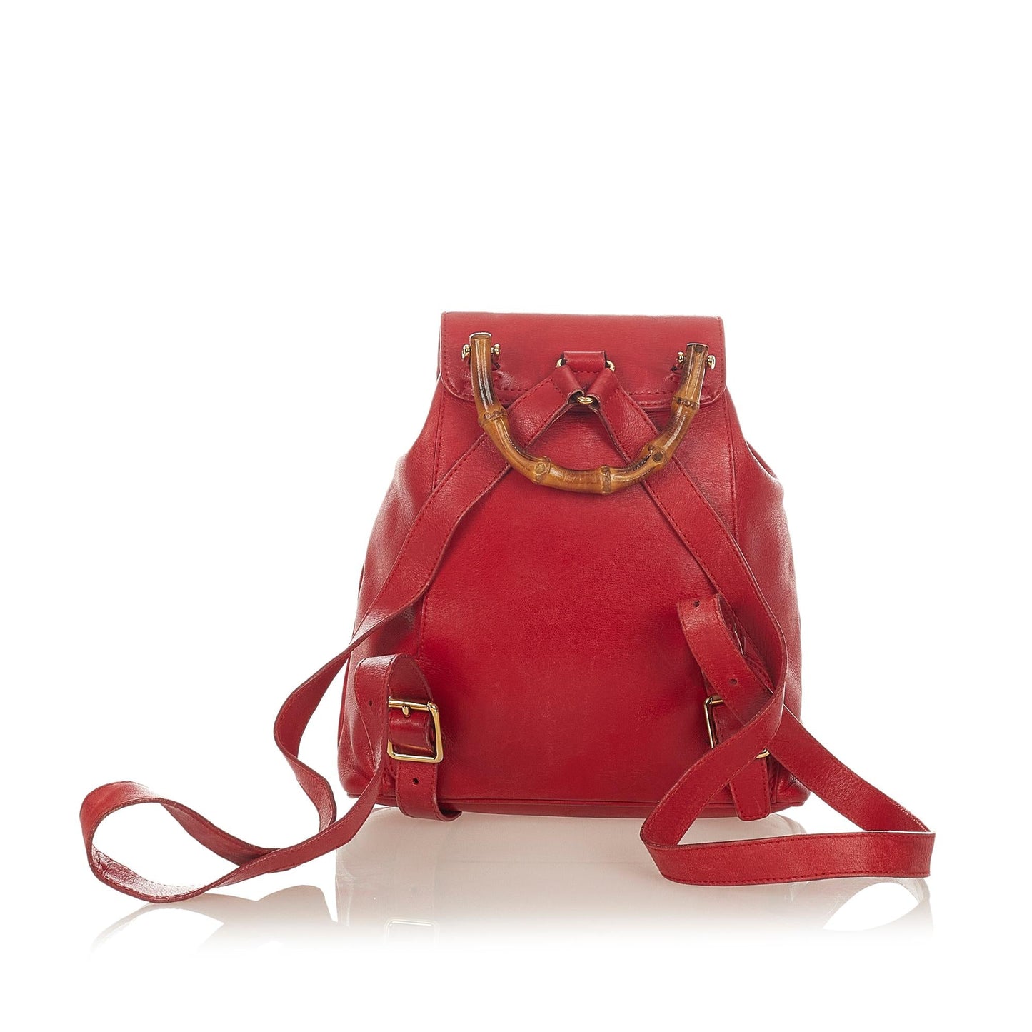 Gucci Bamboo Leather Drawstring Backpack (SHG-26549)