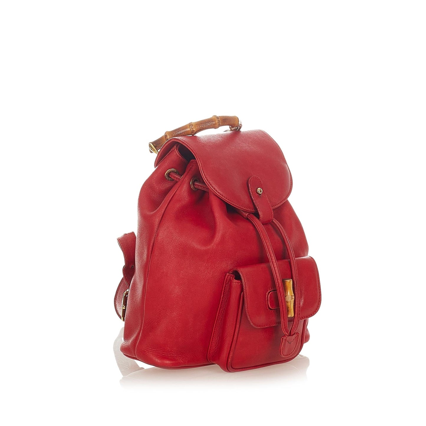 Gucci Bamboo Leather Drawstring Backpack (SHG-26549)