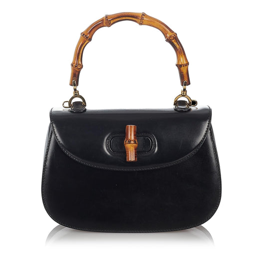 Gucci Bamboo Night Leather Satchel (SHG-27074)