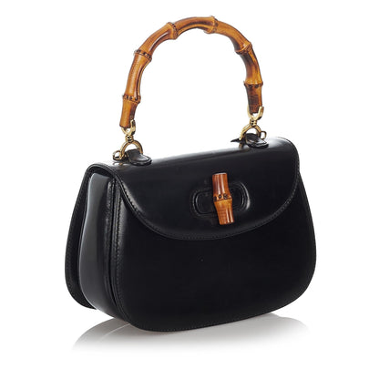 Gucci Bamboo Night Leather Satchel (SHG-27074)