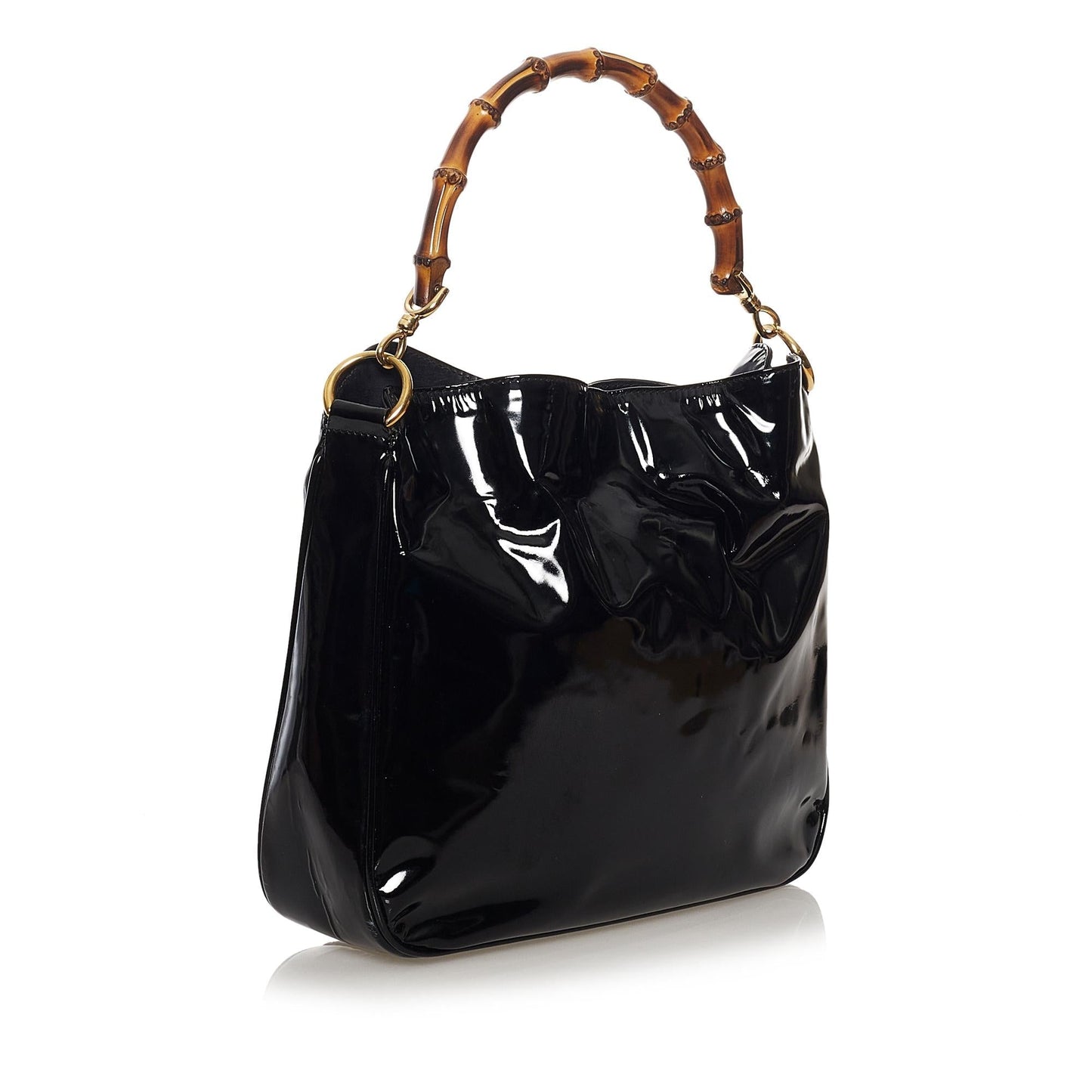 Gucci Bamboo Patent Leather Satchel (SHG-33215)