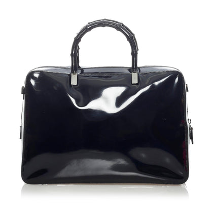 Gucci Bamboo Patent Leather Satchel (SHG-33474)