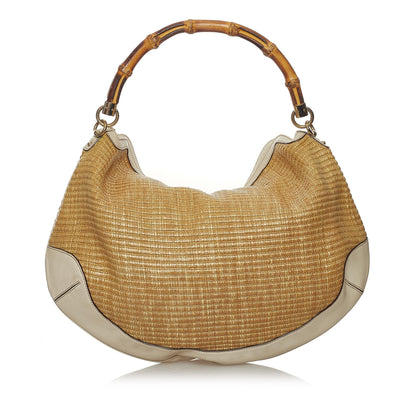 Gucci Bamboo Peggy Raffia Hobo Bag (SHG-33489)