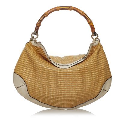 Gucci Bamboo Peggy Raffia Hobo Bag (SHG-33489)