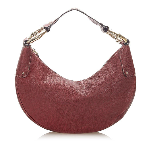 Gucci Bamboo Ring Leather Hobo Bag (SHG-22296)