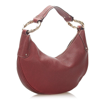 Gucci Bamboo Ring Leather Hobo Bag (SHG-22296)