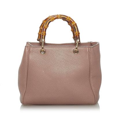 Gucci Bamboo Shopper Leather Satchel (SHG-28654)