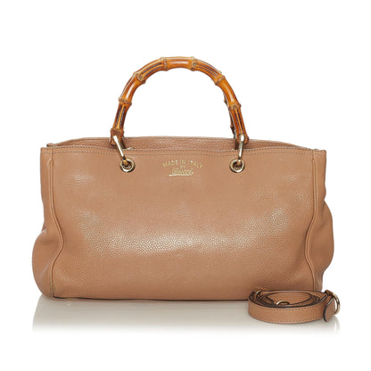 Gucci Bamboo Shopper Leather Satchel (SHG-33147)