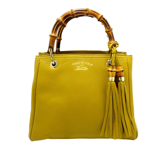 Gucci Bamboo Shopper Leather Satchel (SHG-33557)