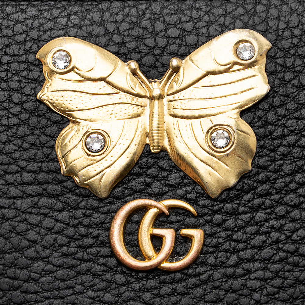 Gucci Calfskin Butterfly Farfalla Zip Around Wallet (SHF-21069)