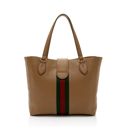 Gucci Calfskin New Sakai Lux Web Dahlia Small Tote (SHF-W8gTIa)