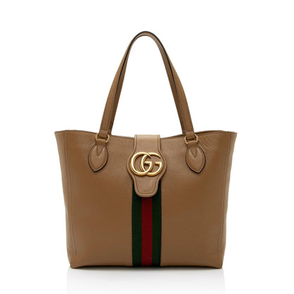 Gucci Calfskin New Sakai Lux Web Dahlia Small Tote (SHF-W8gTIa)