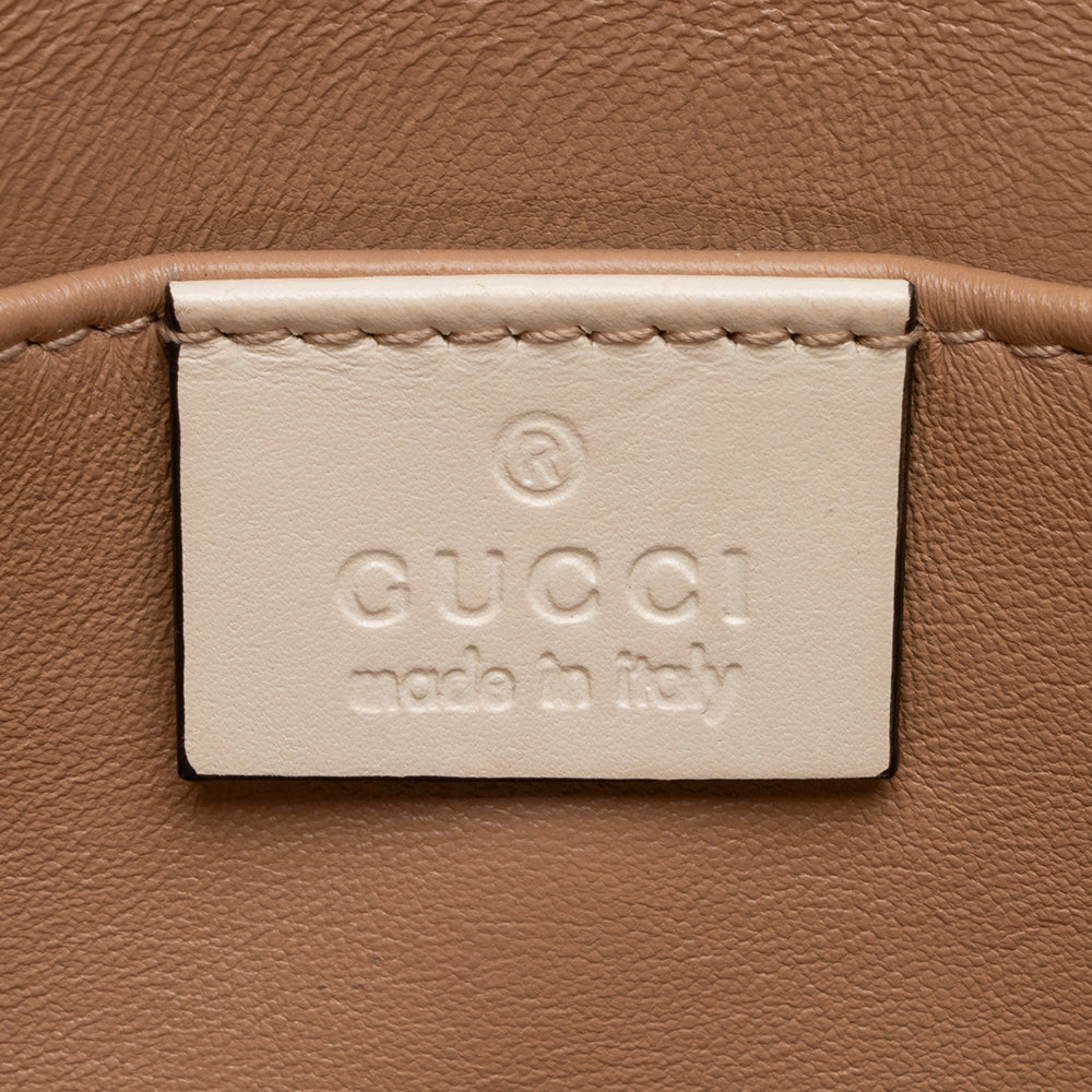 Gucci Calfskin Pearl Bee Broadway Mini Shoulder Bag