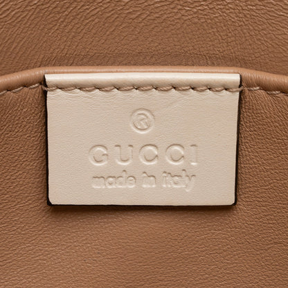 Gucci Calfskin Pearl Bee Broadway Mini Shoulder Bag