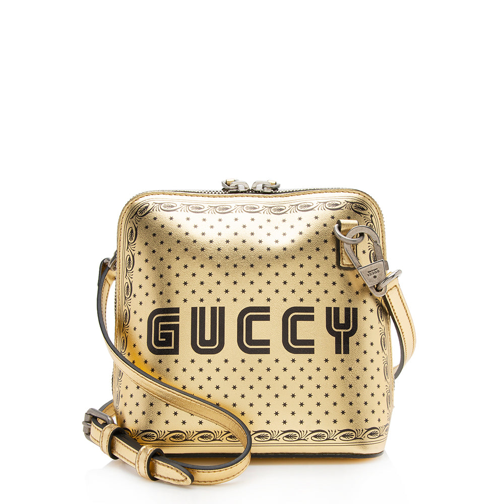 Gucci Calfskin Star Print Guccy Mini Shoulder Bag (SHF-13086)