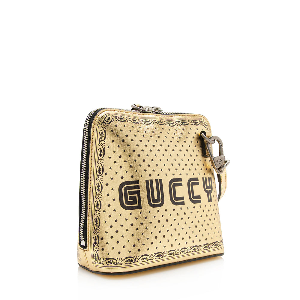 Gucci Calfskin Star Print Guccy Mini Shoulder Bag (SHF-13086)