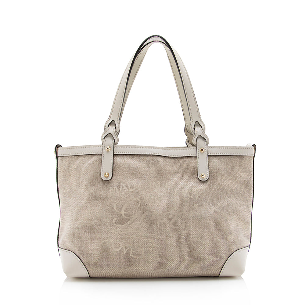 Gucci Canvas Craft Small Tote (SHF-15165)