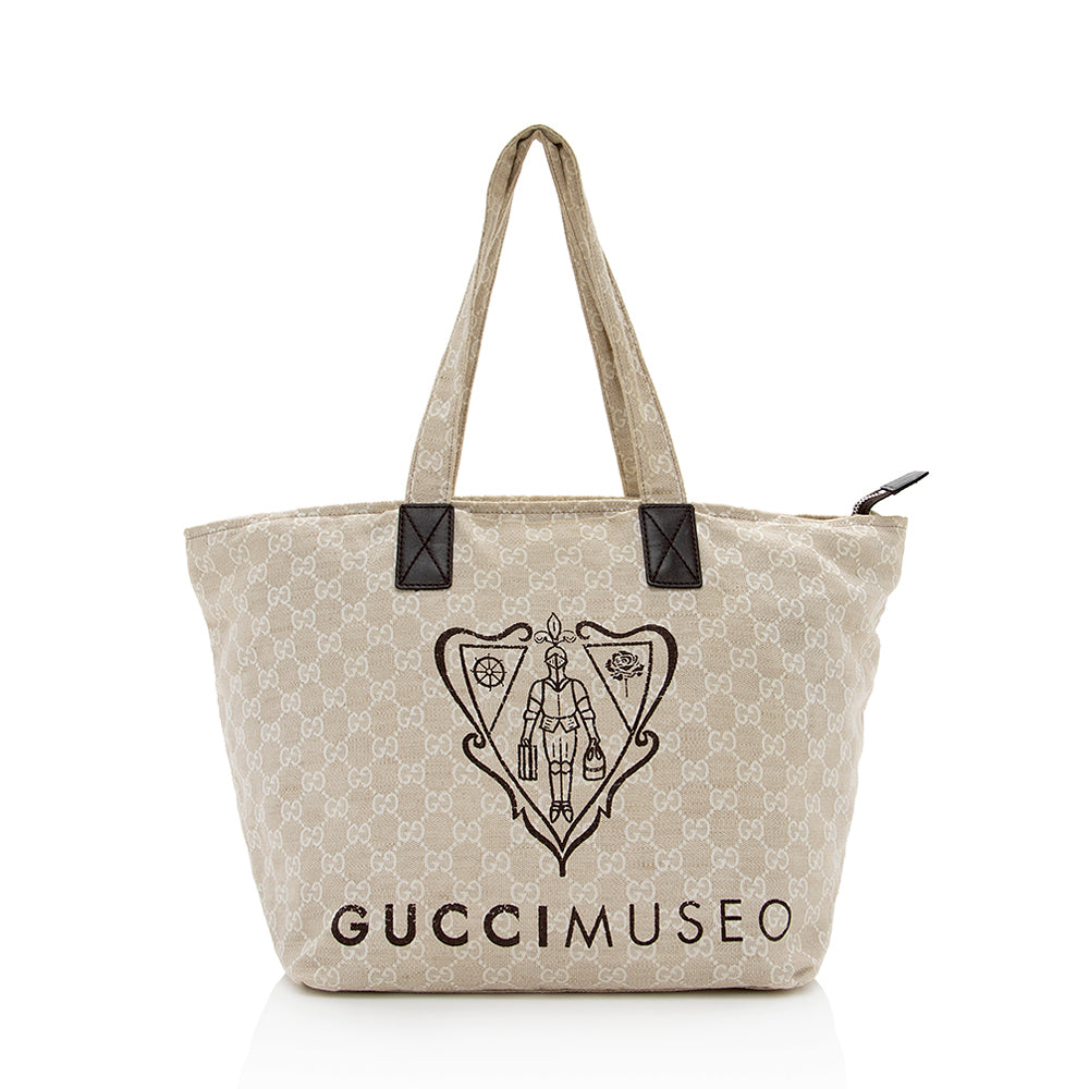 Gucci Canvas Museo Tote (SHF-16209)