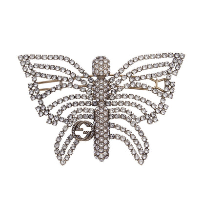 Gucci Crystal Butterfly Interlocking GG Hair Clip (SHF-21012)