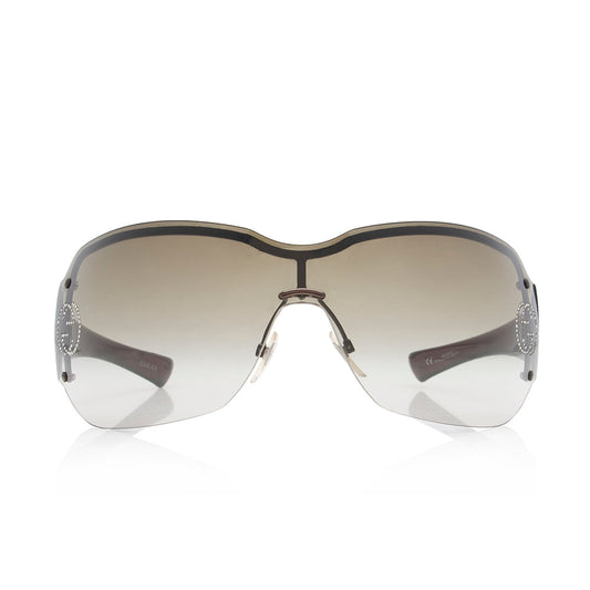 Gucci Crystal GG Shield Sunglasses (SHF-16906)