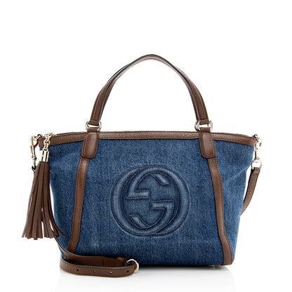 Gucci Denim Soho Top Handle Tote (SHF-18884)