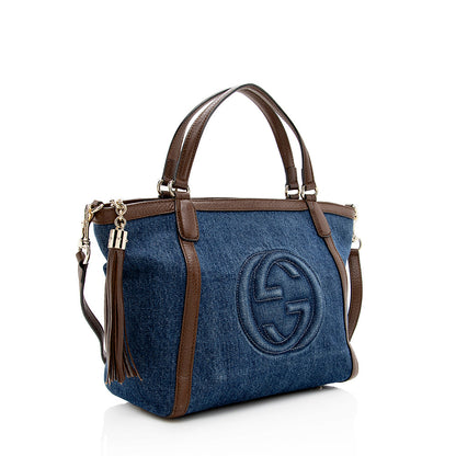 Gucci Denim Soho Top Handle Tote