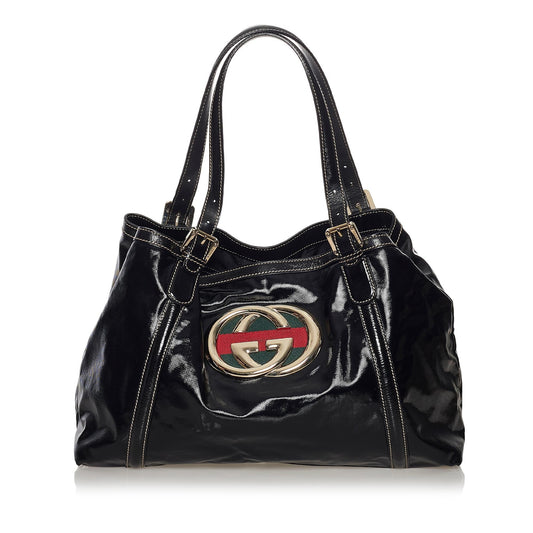 Gucci Dialux Britt Patent Leather Tote Bag (SHG-33670)