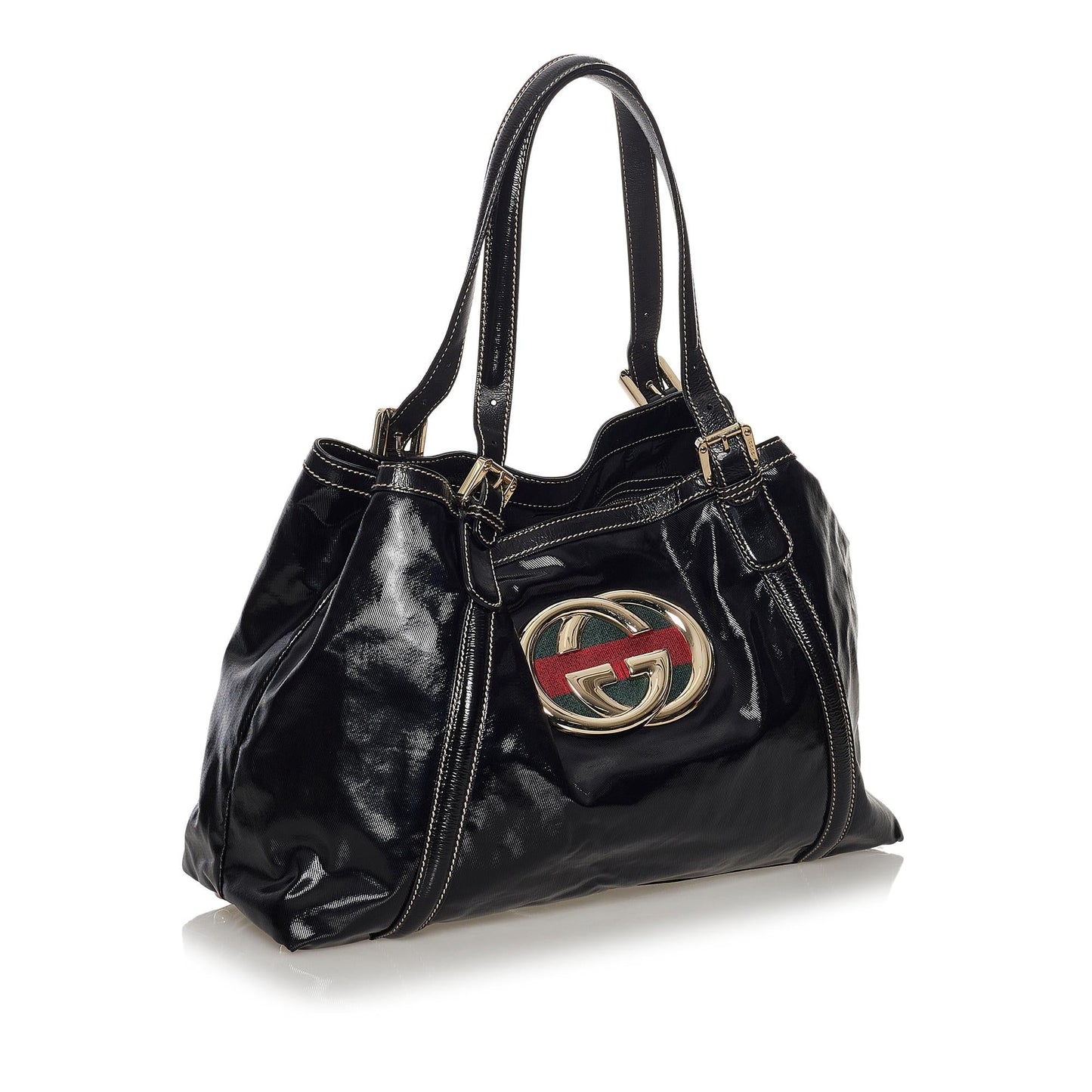 Gucci Dialux Britt Patent Leather Tote Bag (SHG-33670)