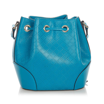 Gucci Diamante Bright Leather Bucket Bag