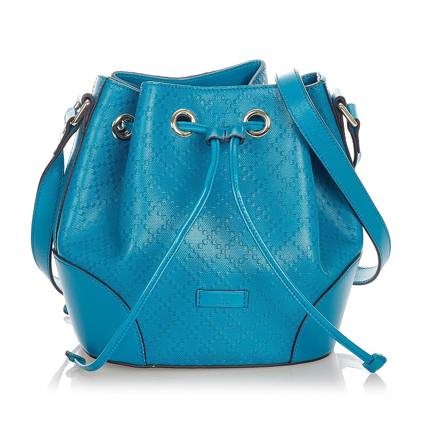 Gucci Diamante Bright Leather Bucket Bag