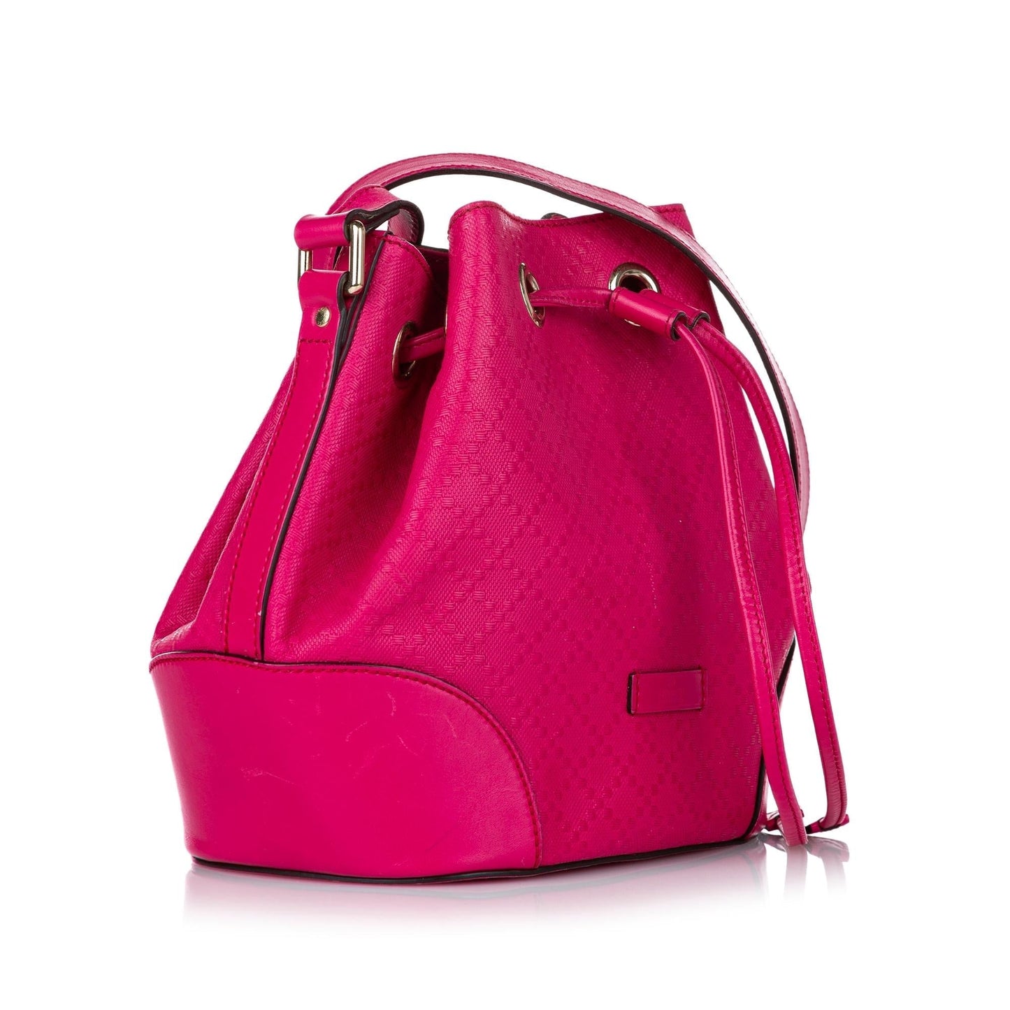 Gucci Diamante Bright Leather Bucket Bag