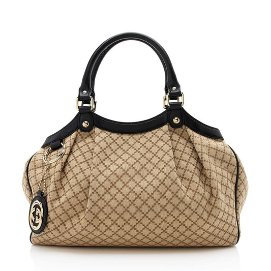 Gucci Diamante Canvas Sukey Medium Tote