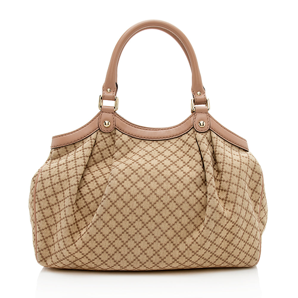 Gucci Diamante Canvas Sukey Medium Tote (SHF-12389)