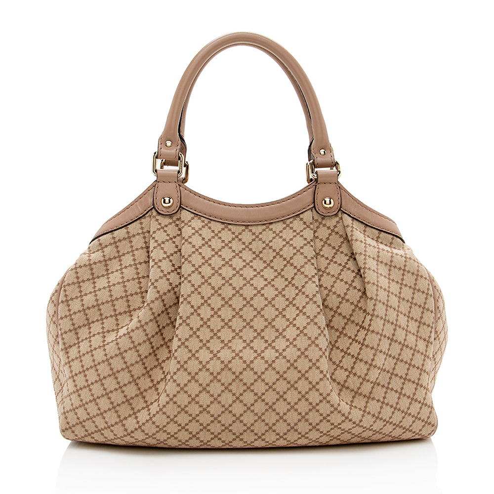 Gucci Diamante Canvas Sukey Medium Tote (SHF-16354)