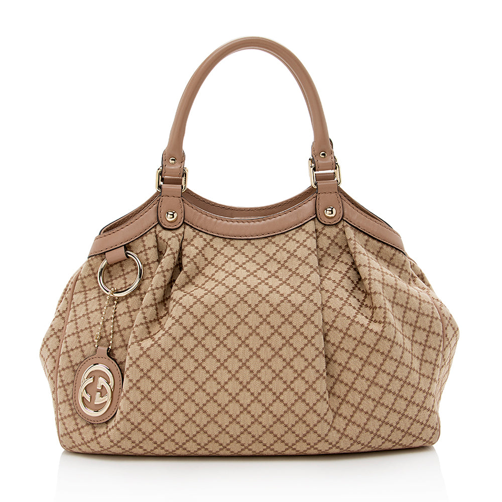 Gucci Diamante Canvas Sukey Medium Tote (SHF-16354)