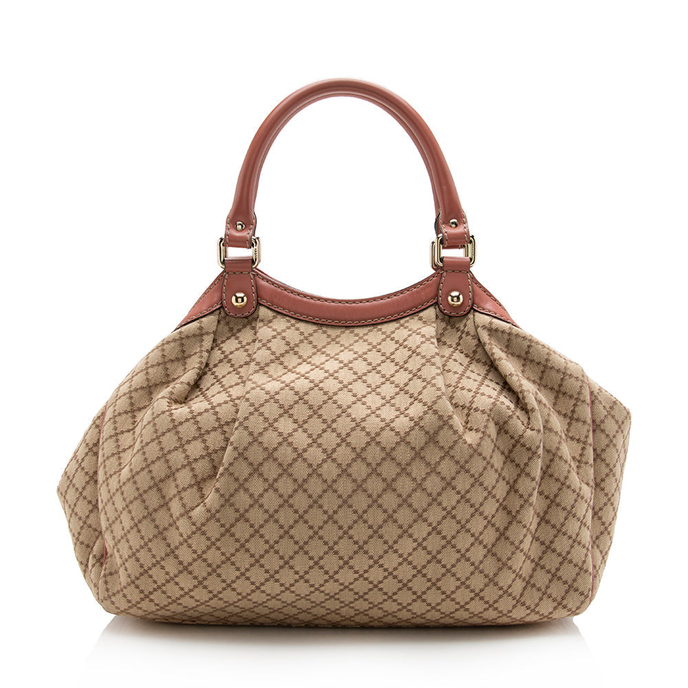 Gucci Diamante Canvas Sukey Medium Tote