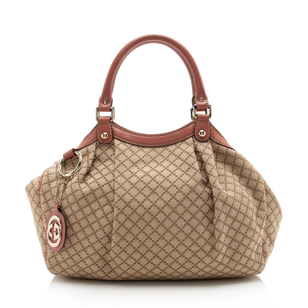 Gucci Diamante Canvas Sukey Medium Tote