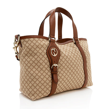 Gucci Diamante Canvas Village Tote (SHF-13046)