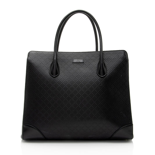 Gucci Diamante Leather Bright Medium Tote (SHF-wVVyJu)