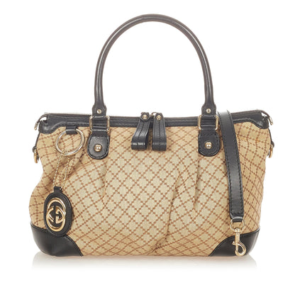 Gucci Diamante Sukey Canvas Satchel (SHG-24283)