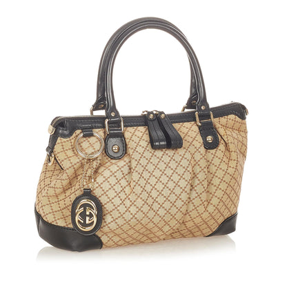 Gucci Diamante Sukey Canvas Satchel (SHG-24283)