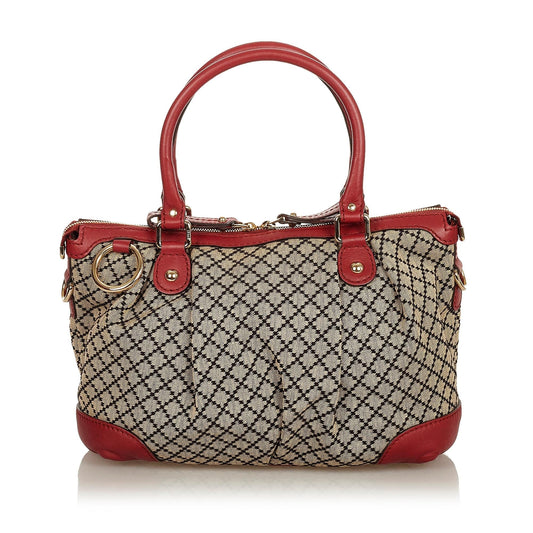 Gucci Diamante Sukey Canvas Satchel (SHG-26347)