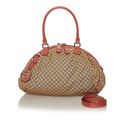 Gucci Diamante Sukey Canvas Satchel