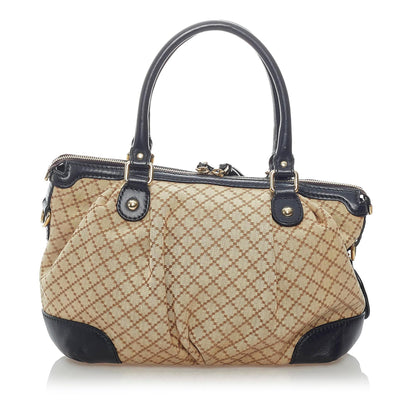 Gucci Diamante Sukey Canvas Satchel (SHG-33361)