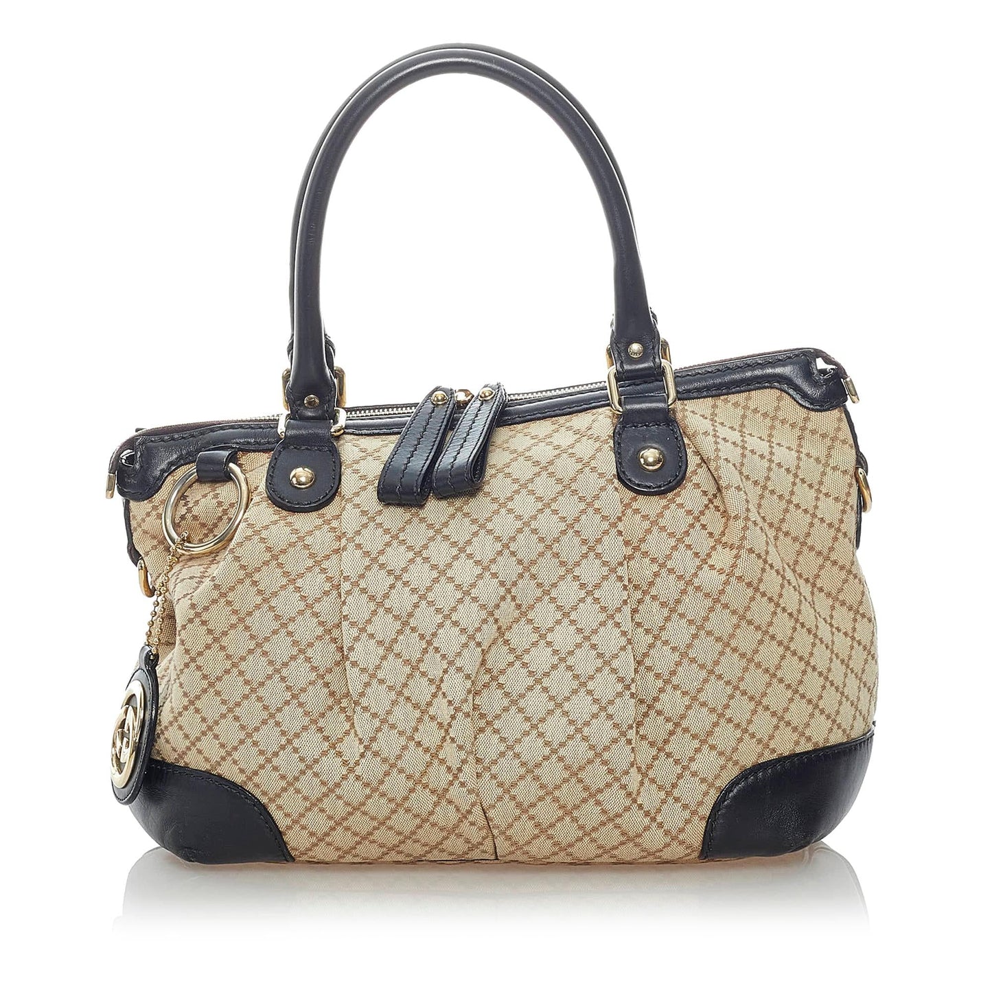 Gucci Diamante Sukey Canvas Satchel (SHG-33361)