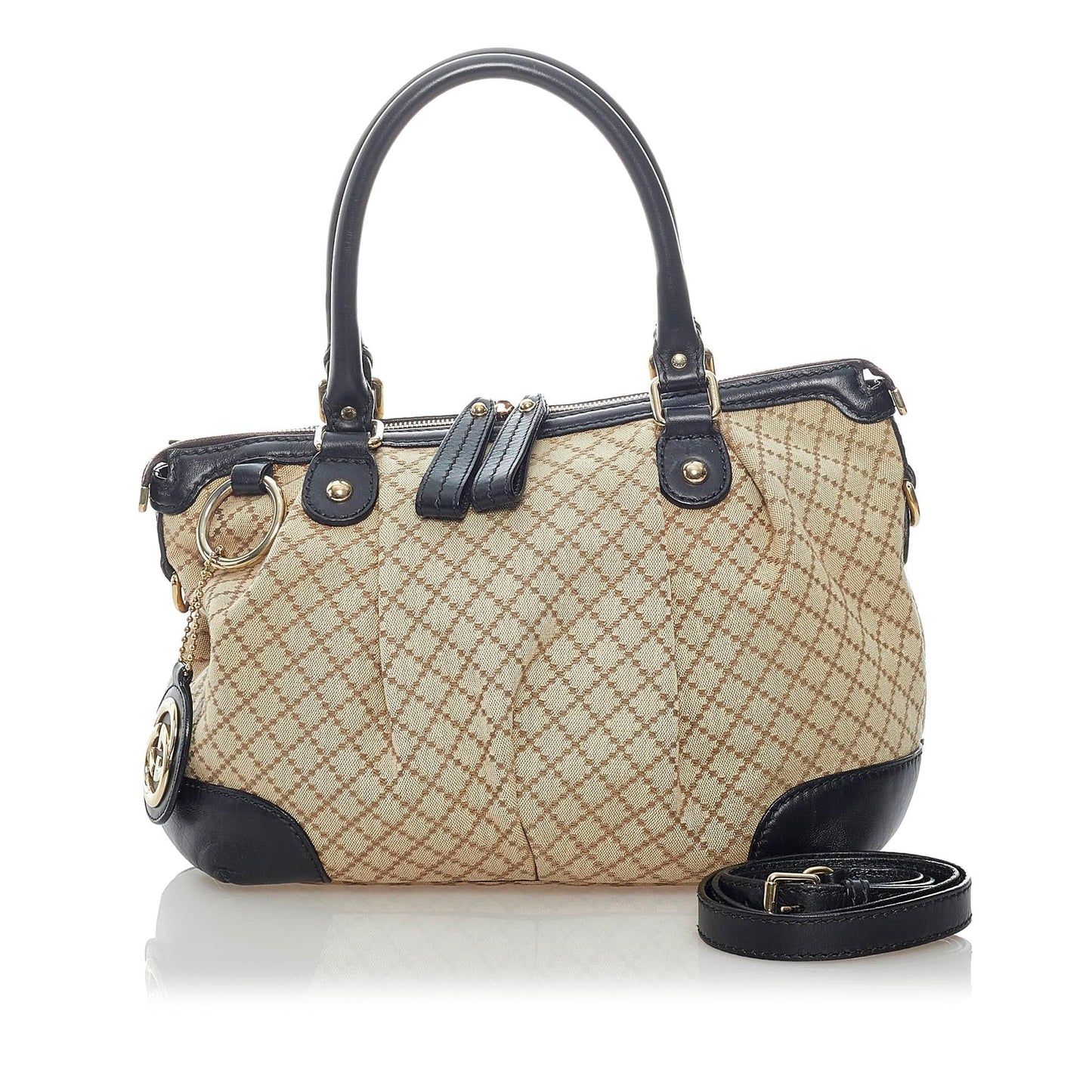 Gucci Diamante Sukey Canvas Satchel (SHG-33361)